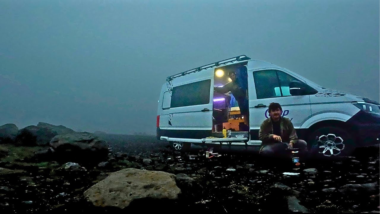 Van Camping In Highlands of Iceland | Cooking pylsur (Iceland Hotdog)