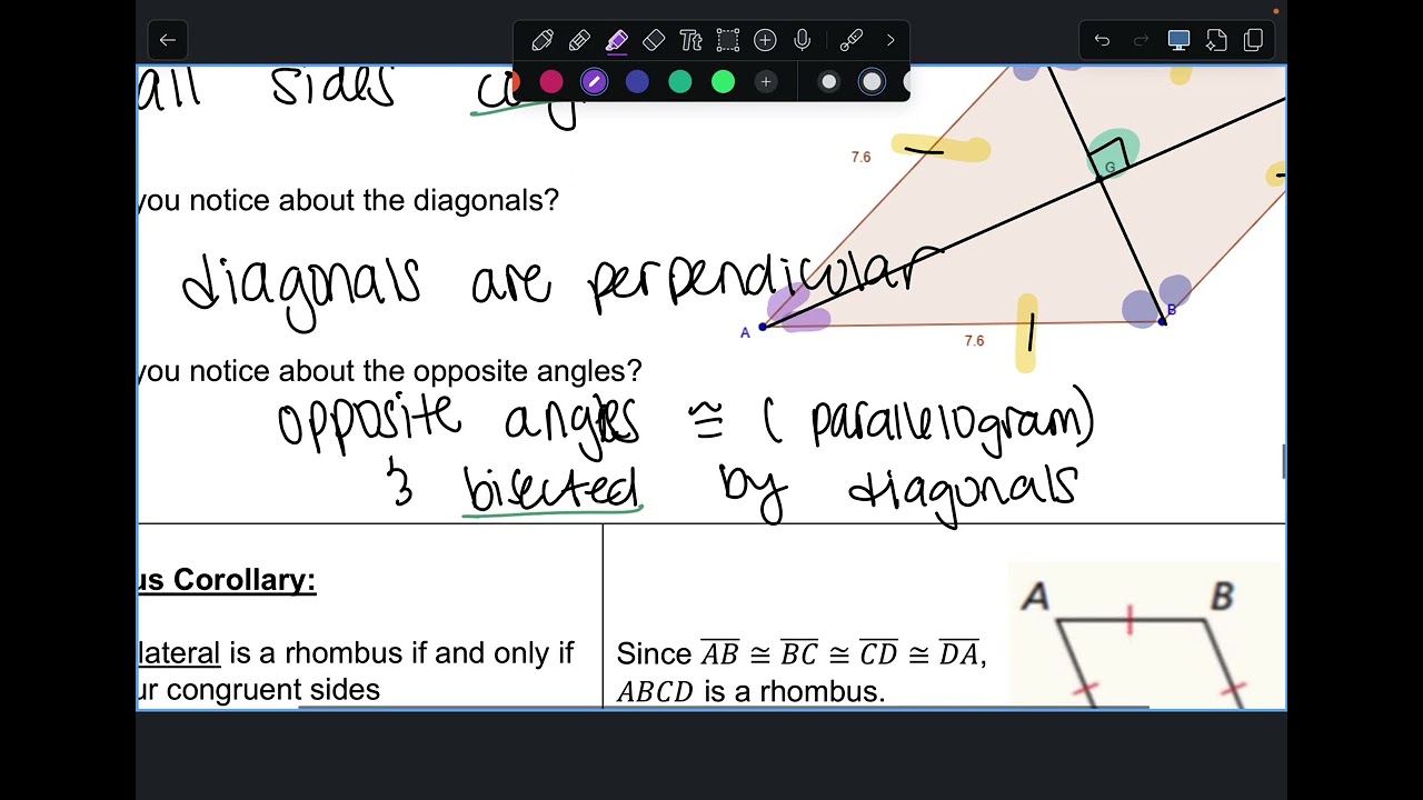 GEO B - 9.4 Day 1: Special Parallelograms (Rhombi)