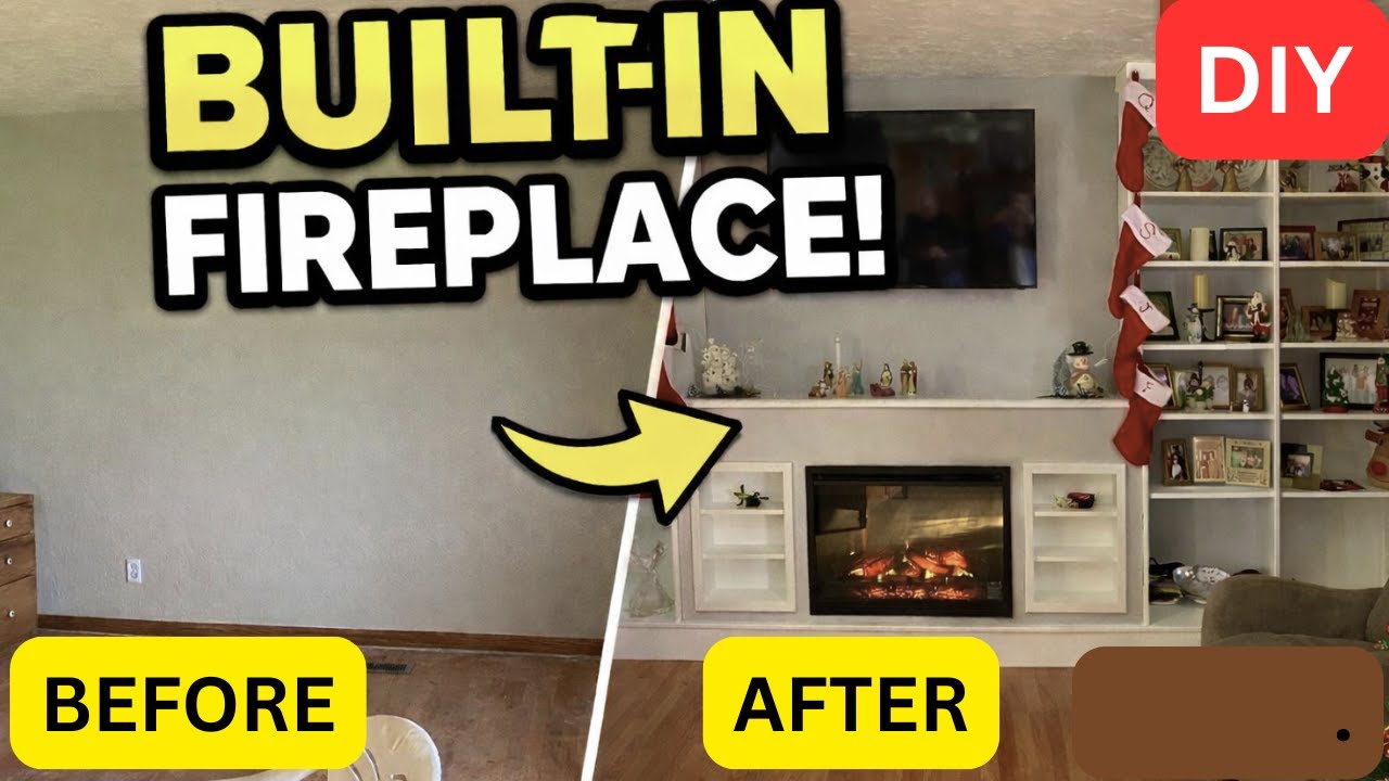 I Built, Built In Bookcases & a Fireplace Wall Living Room Transformation