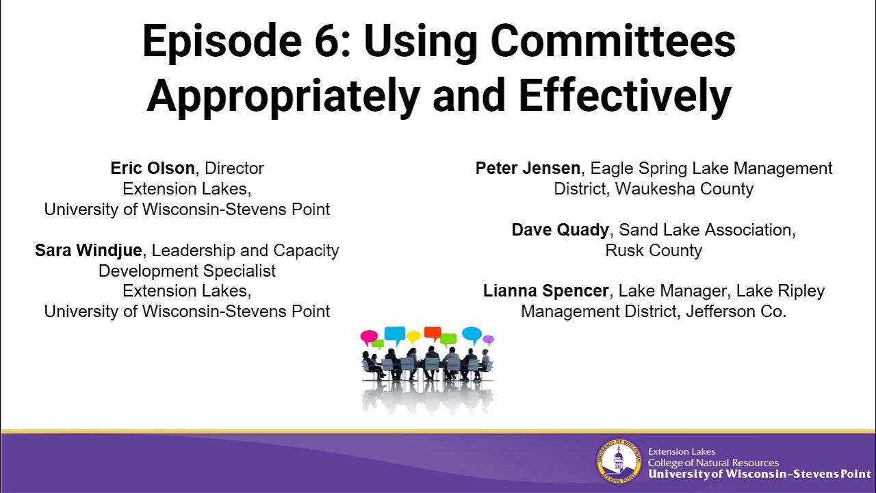 Monthly Wisconsin Lake Org Chat #6: Using Committees Appropriately and Effectively