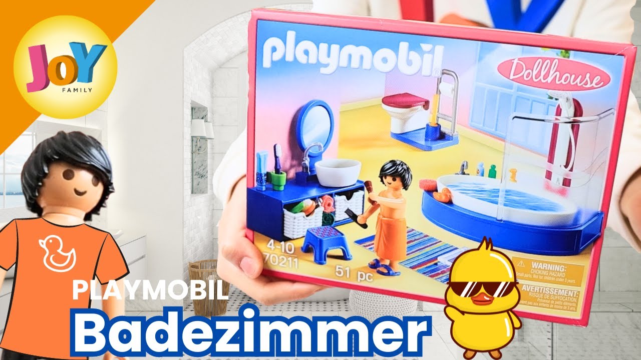 PLAYMOBIL UNBOXING | Badezimmer 🛁🧼 Dollhouse 👛 70211 | Joy Family kids
