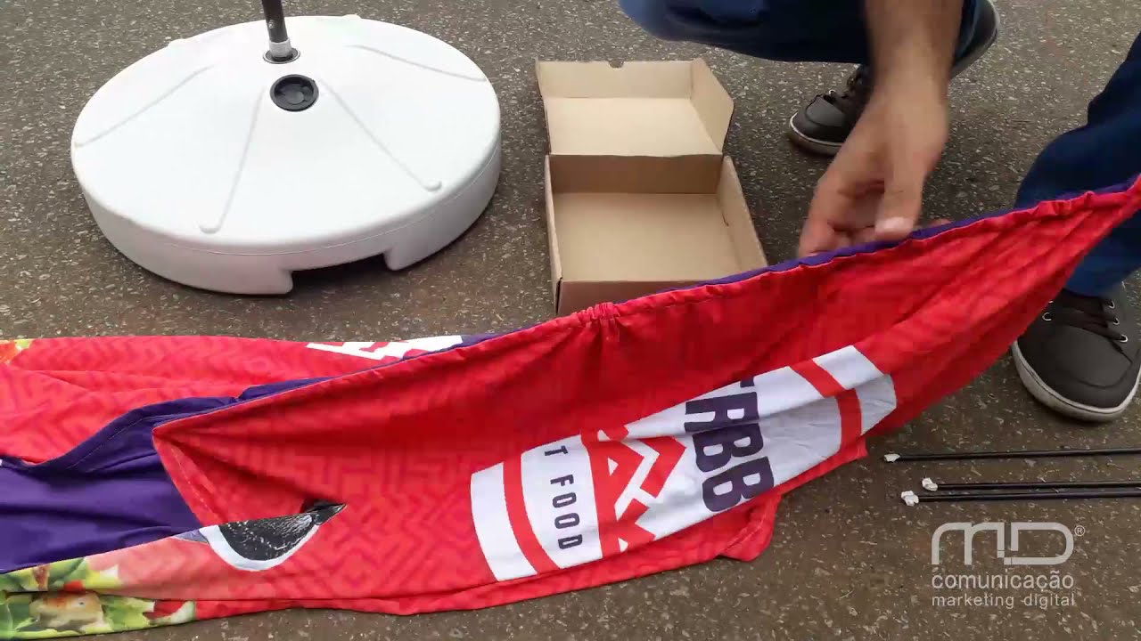 Como montar seu #FlagBall #WindBanner #Bandeiras #Banner