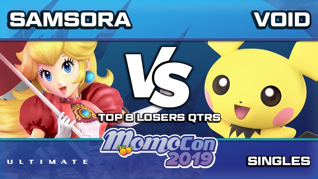 Momocon 2019 SSBU - CLG | Void (Pichu, Sheik) vs. EU | Samsora (Peach) Ultimate Losers Quarters