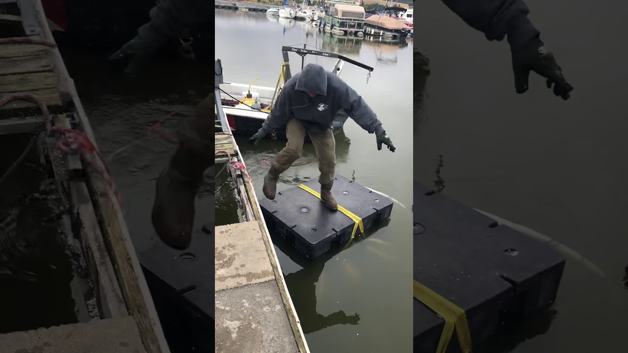 How to install dock floats in the water