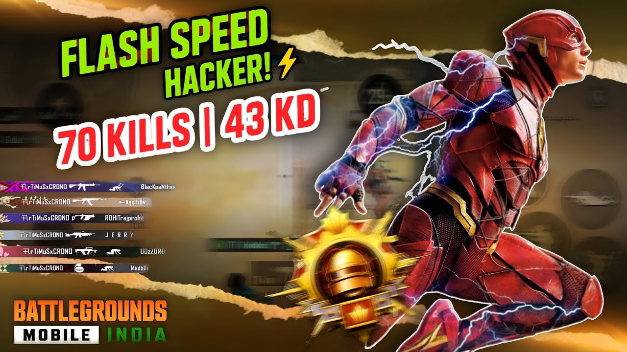PUBG Mobile FLASH SPEED HACKER ⚡ 70 KILLS | 43 KD Gameplay (BGMI Edition)