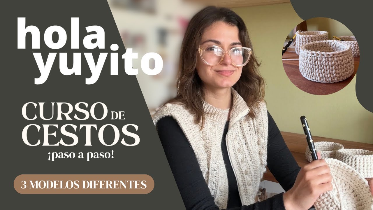¡Aprende a tejer cestos a crochet desde cero! Tres versiones | Apto principiantes