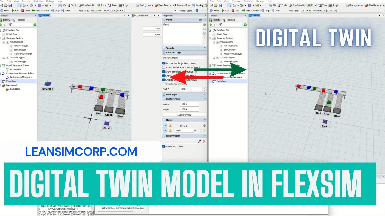 How To Create Digital Twin Model in Flexsim | Flexsim Tutorial | Emulation In Flexsim #leansimcorp