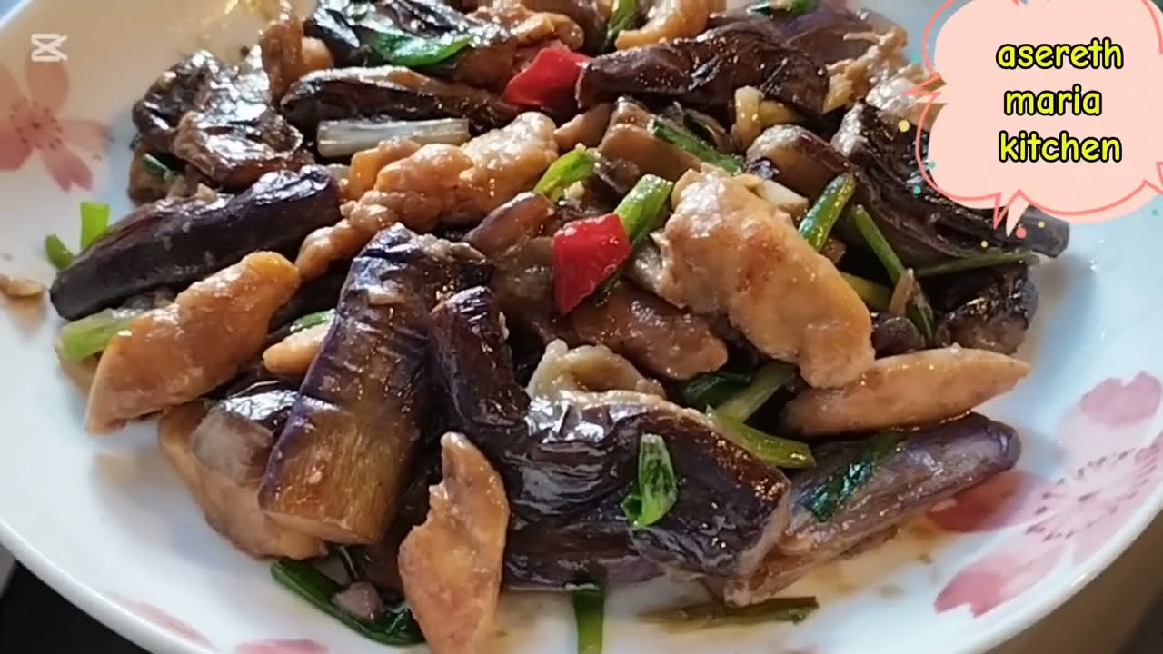 Eggplant Recipe | Eggplant with Chicken ,Chinese Style