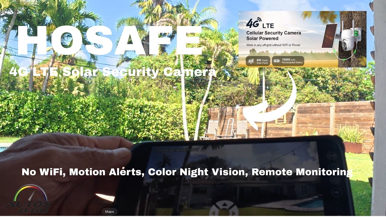 Солнечная камера видеонаблюдения HOSAFE 4G LTE | Без Wi-Fi, с датчиком движения, цветное ночное в...
