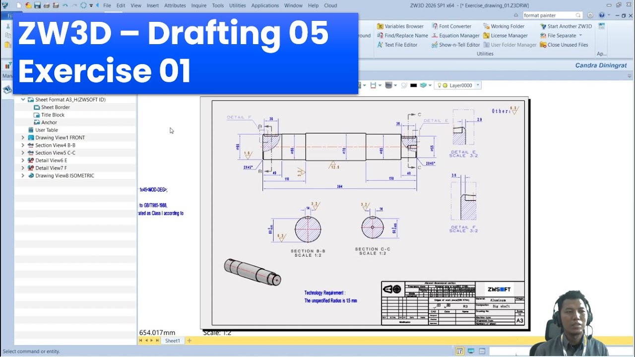 ZW3D - Drafting 05 - Exercise 01