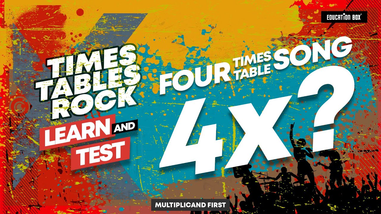 4 Times Table Song Learn & Test | Multiplicand First | Education Box
