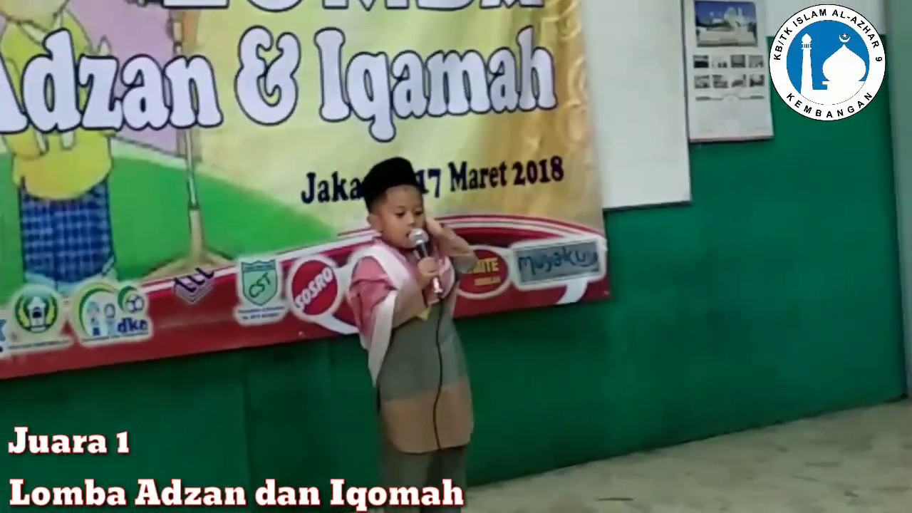 Juara 1 Adzan dan Iqomah tingkat TK