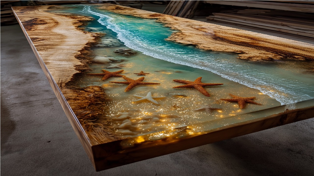 Turn Rotten Wood Into Ocean Masterpiece // The Beauty of the Table Created from Wood Art and Epoxy