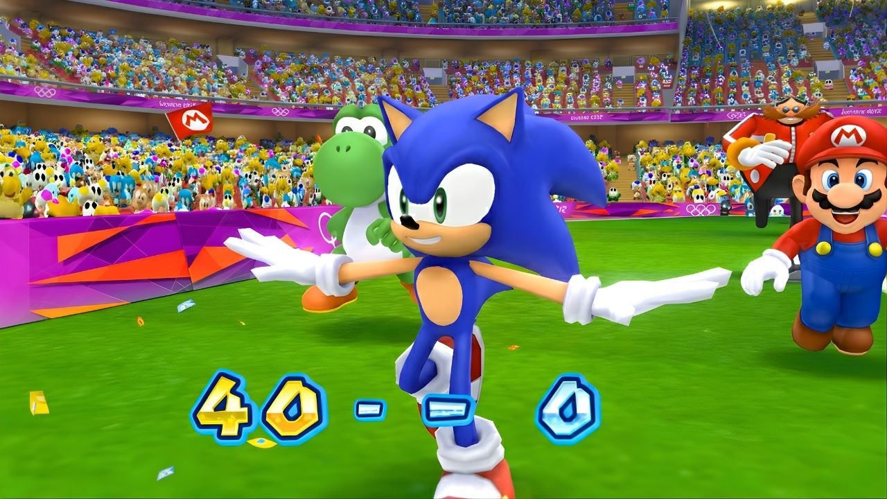 Mario and Sonic at the Olympic Games Tokyo 2012 Football Sonic , Mario ,Dr Eggman , Yoshi