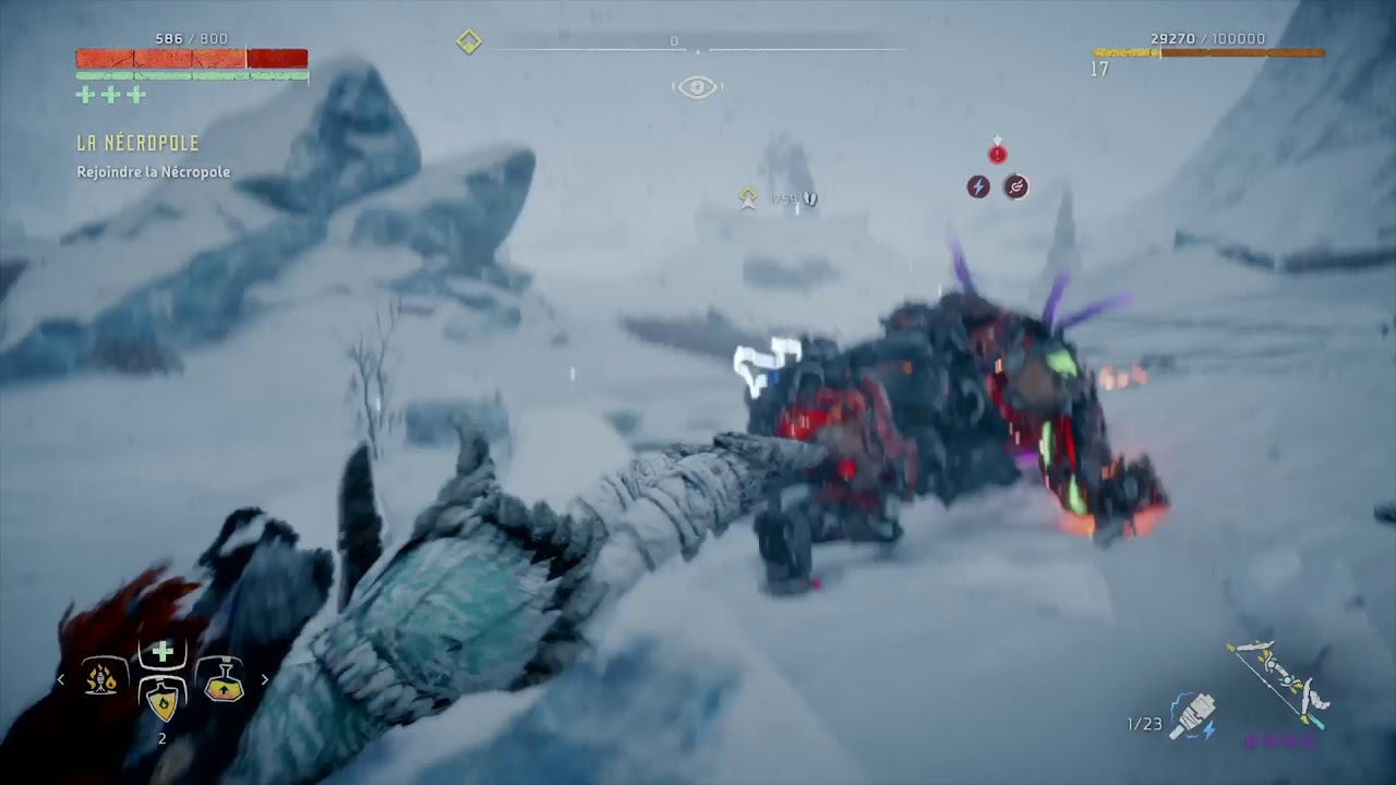 Horizon Zero Dawn Frozen Wilds-Griffe de feu en Ultra difficile