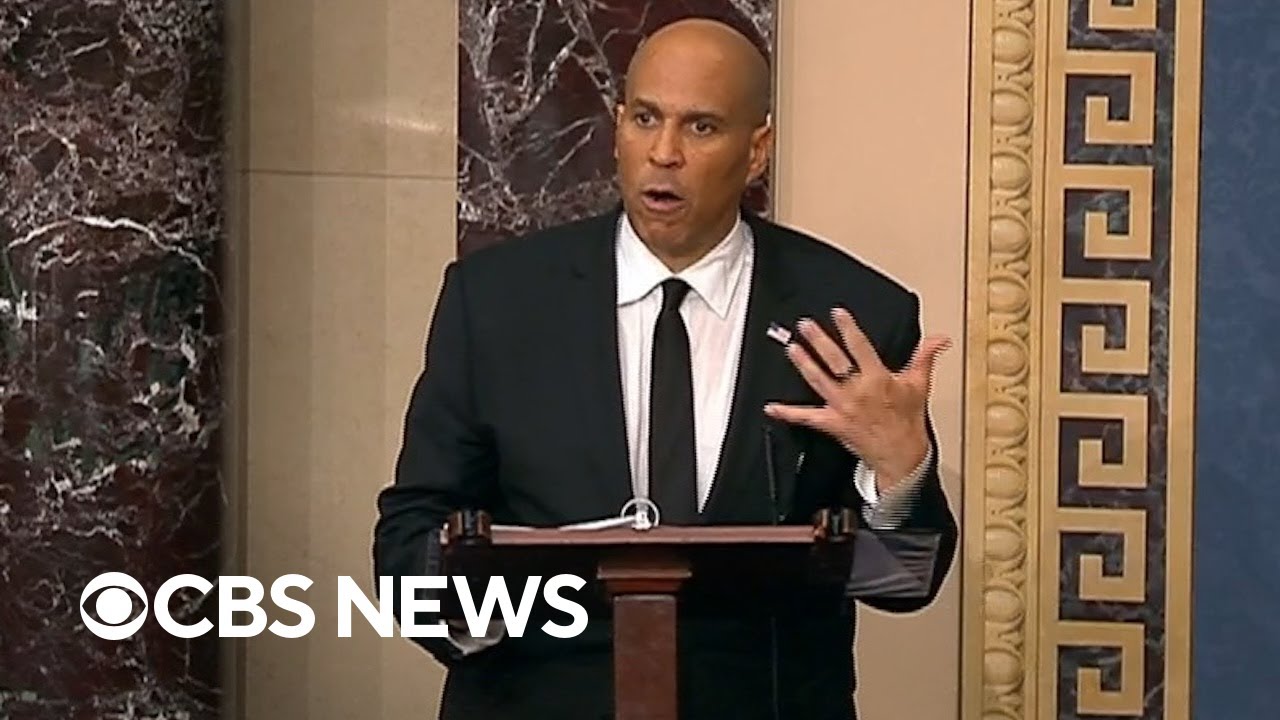 Cory Booker delivers marathon speech on Senate floor | CBS News