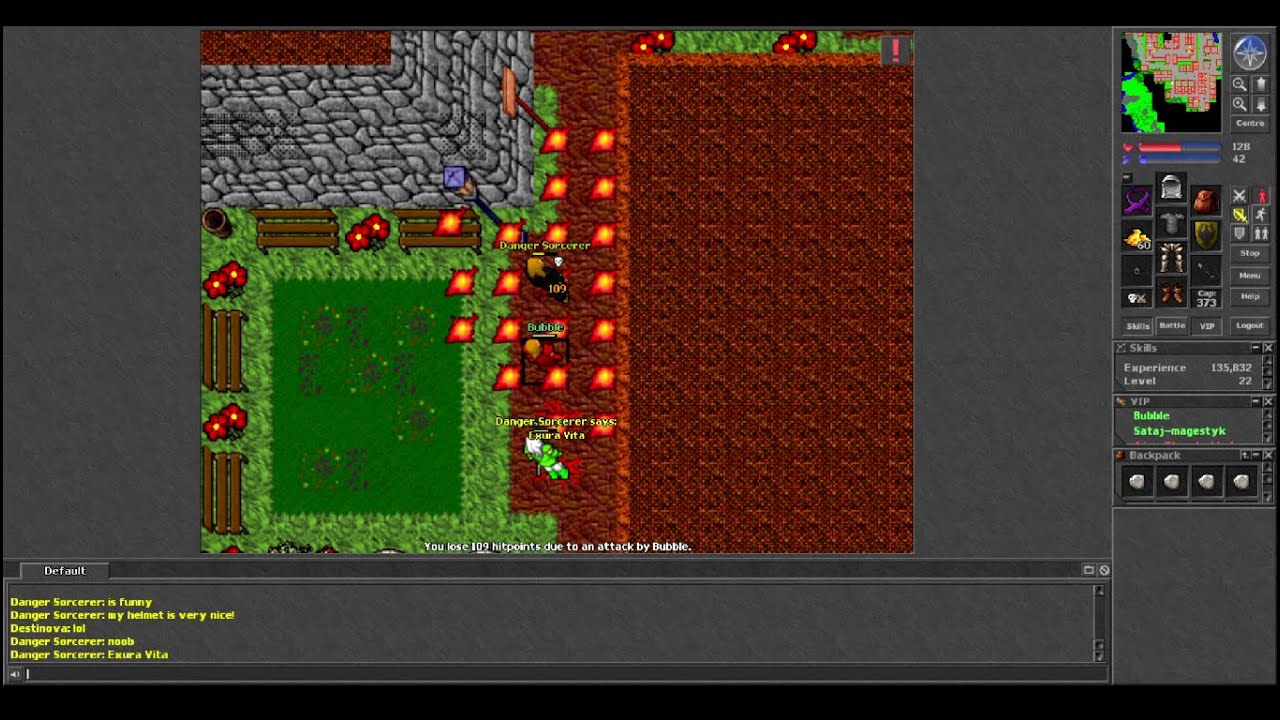 Old Tibia - BUBBLE EK 193 Killing PK & GM Banning[?] Him (Antica 2004 7.3)