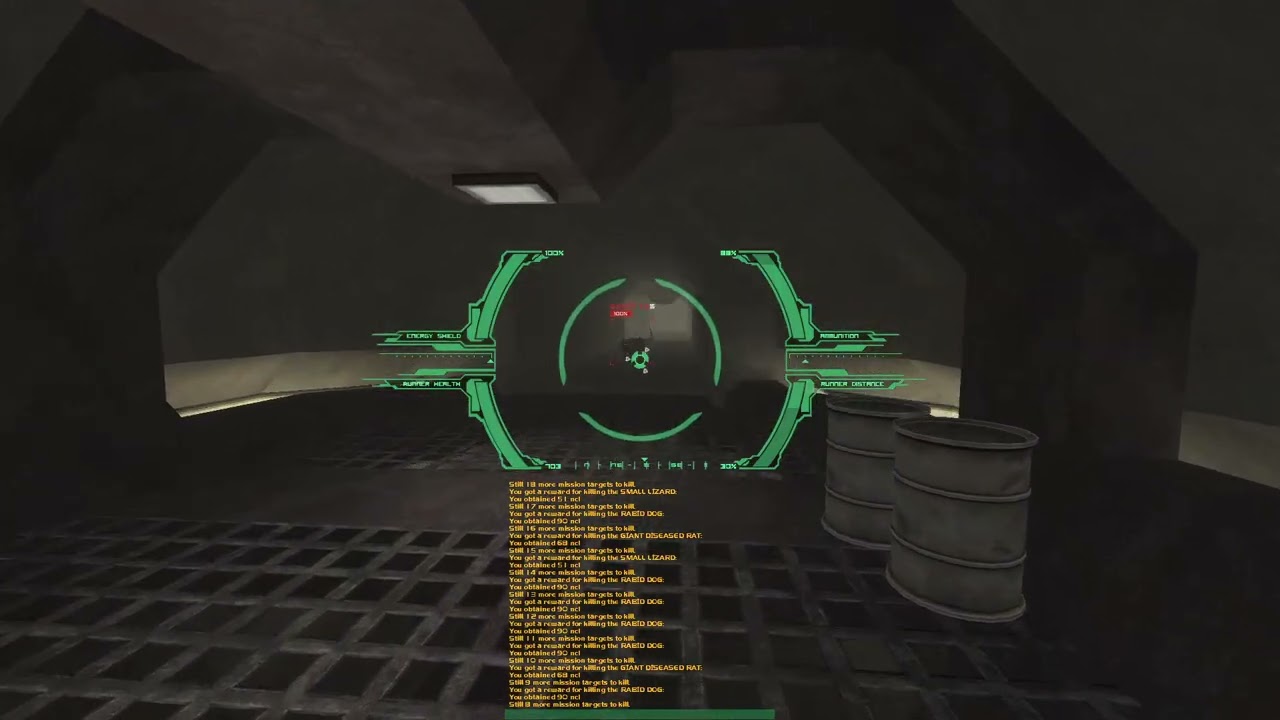 Neocron v2.5 - 009 - Прокачиваюсь на мобах в Plaza Sewer 4.1 (Easy)