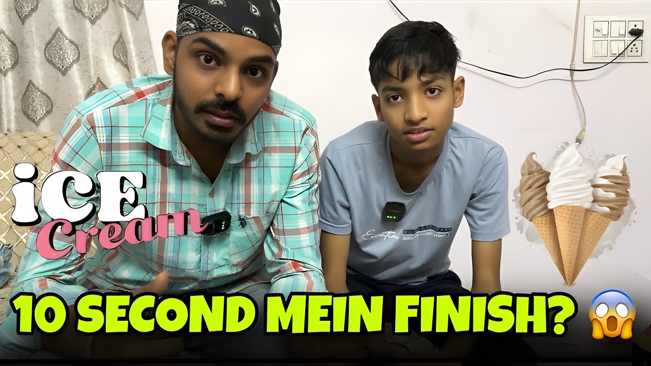 “10 Second Ice Cream Challenge 😱 Bhai Ne Kar Diya Finish!”