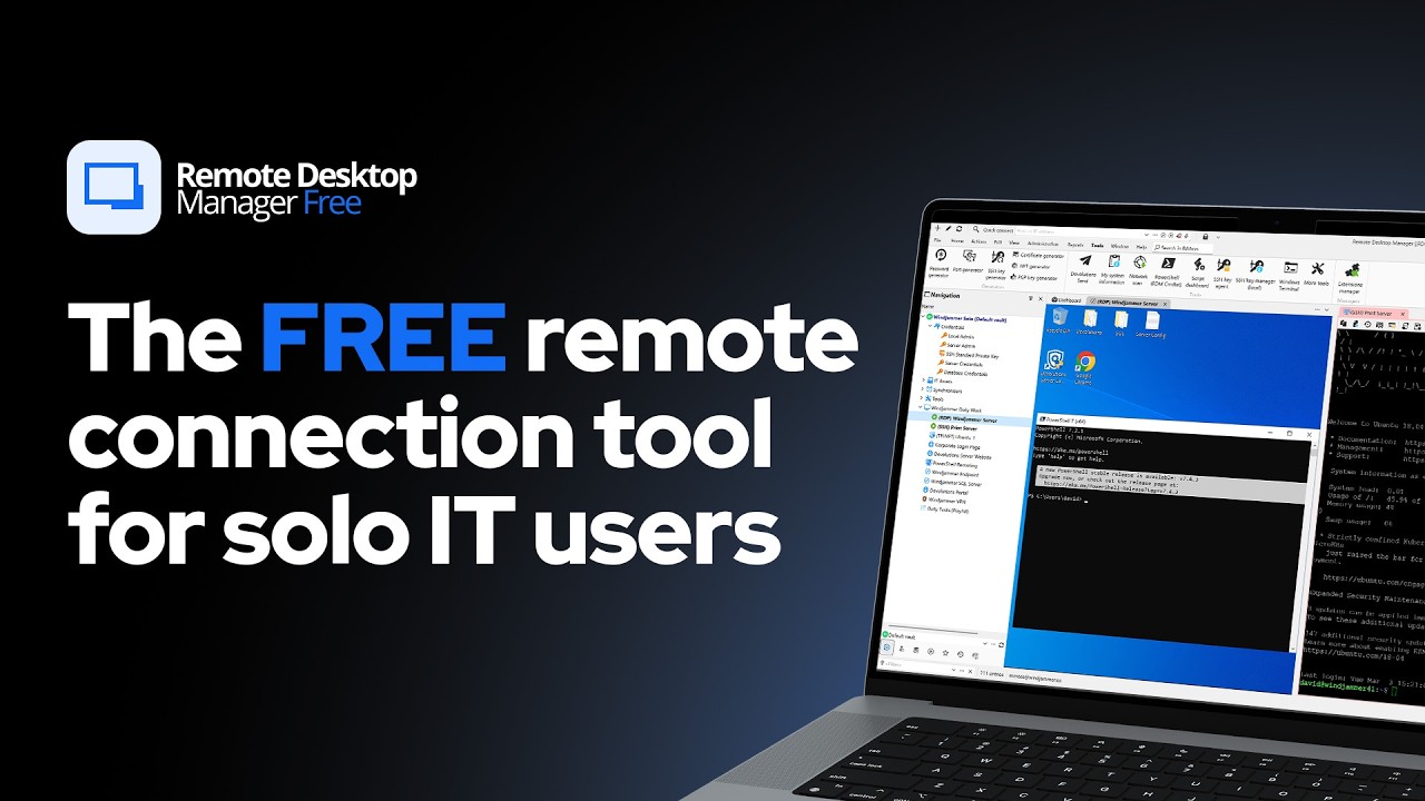 Remote Desktop Manager Free - The remote connection management tool for solo IT users