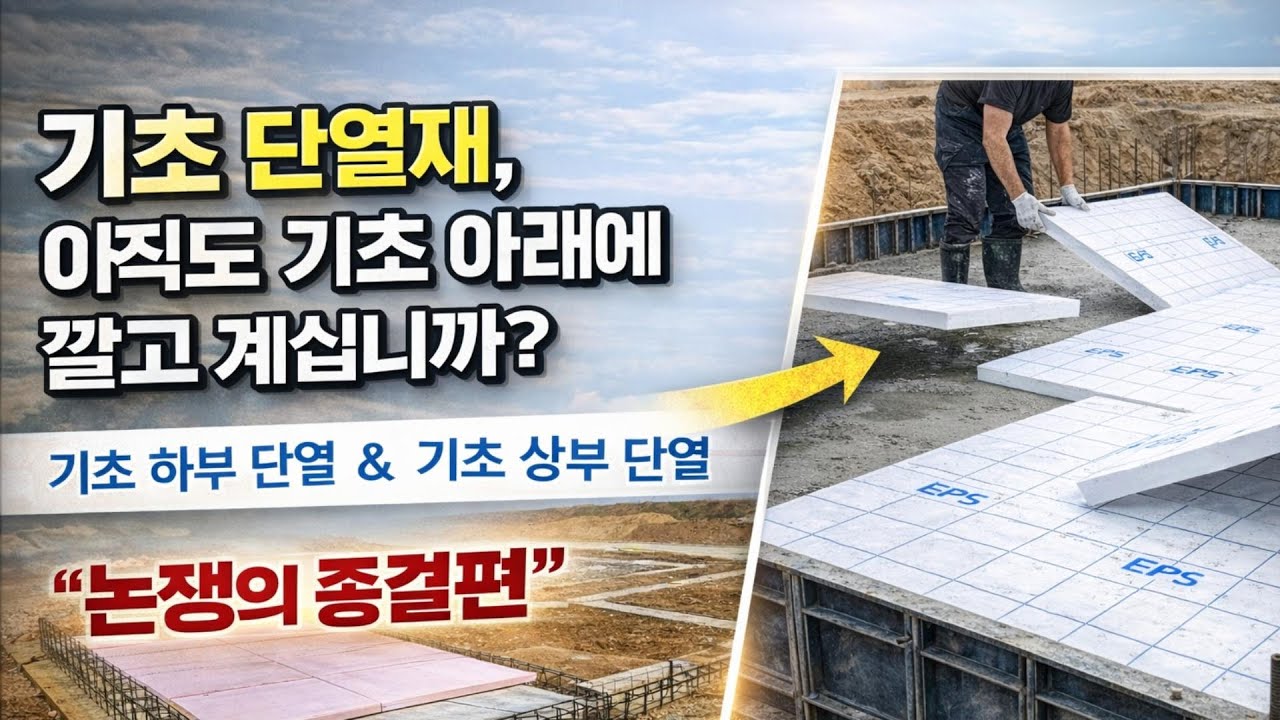 (온라인 직영건축 세미나 3강) 기초단열재는 어디에 까는 게 맞는가(기초 상부? 기초 아래?),  기초 단열재 시공의 정석은 바로 이겁니다