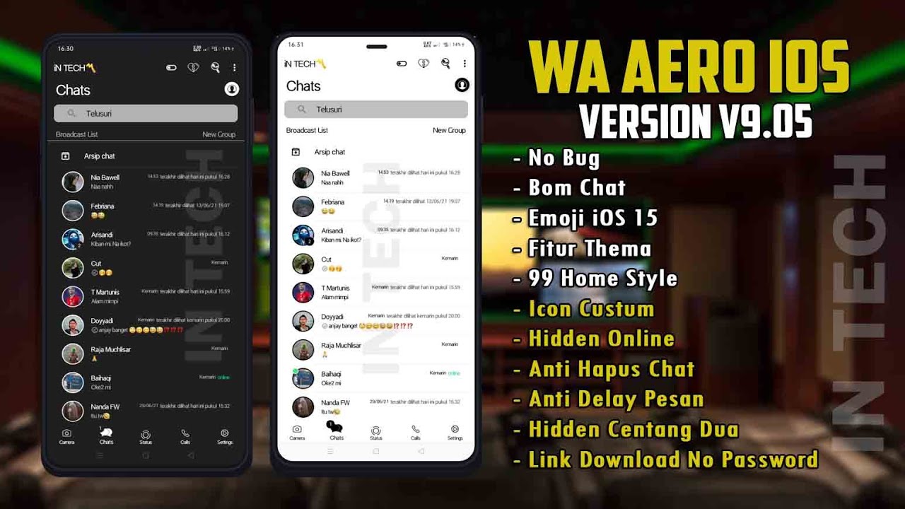 ✅UPDATE WhatsApp Aero Terbaru 2023 | WA Aero iOS V9.50  -Anti Bann3d -Emoji iOS 15 -B0M Chat