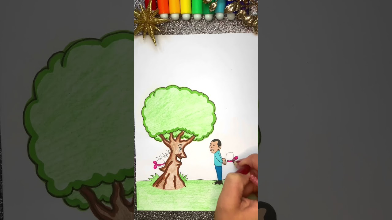 Humanity is not always about humans 🪚🌳 #art #sadreality #humanity #shorts #draw #paint
