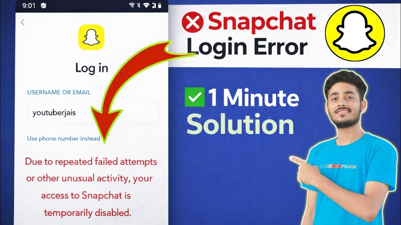 Snapchat Login Error 😱 | Account Temporarily Disabled Fix in 1 Minute | Snapchat Login problem 
