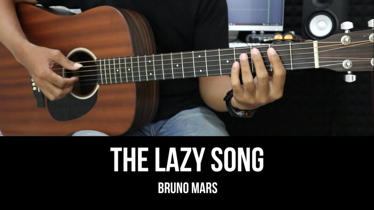 The Lazy Song - Bruno Mars | EASY Guitar Tutorial with Chords / Lyrics