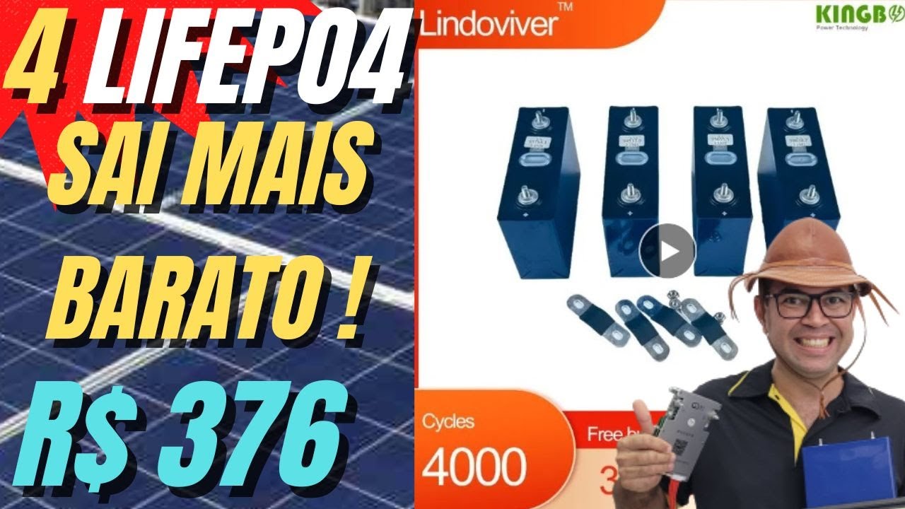 4 baterias LIFEPO4 da melhor MARCA  para OFF GRID