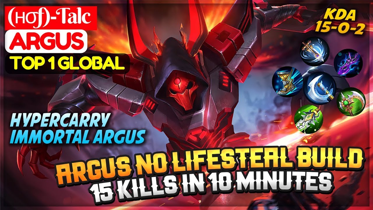 Argus No Lifesteal Build, 10 Minutes 15 Kills [ Top 1 Global Argus ] (нσf)-Talc Argus Mobile Legends