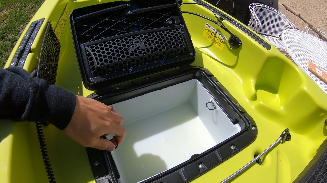 Trimming the Hobie rectangular hatch bucket to fit the 2021 Compass