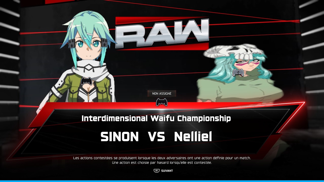 Wwe 2k25 . Interdimensional Waifu Championship . Sinon vs Nelliel (c)