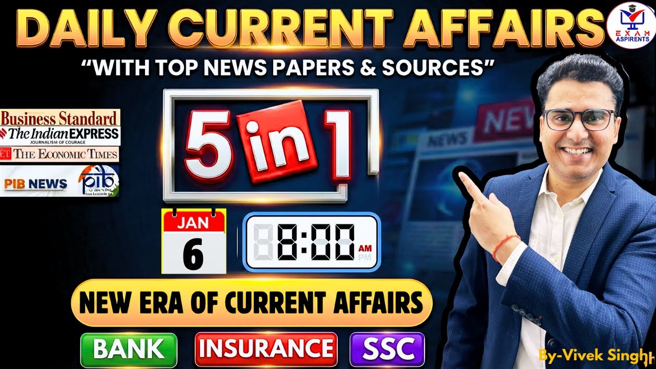 Current Affairs Today 2026| 6 JAN  Current Affairs 2026| Daily Current Affairs|By Vivek Singh