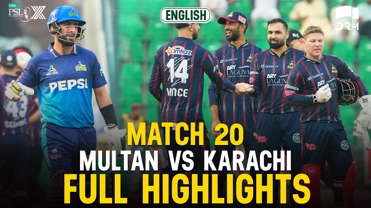 Full Highlights | Multan Sultans vs Karachi Kings | 𝐄𝐍𝐆𝐋𝐈𝐒𝐇 | Match 20 | HBL PSL X | M3O1K