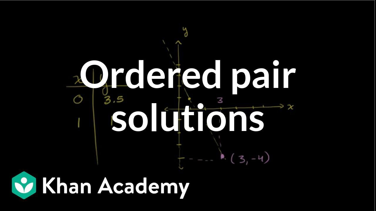 Ordered pair solutions to equations | Graphing lines and slope | Algebra Basics | Khan Academy
