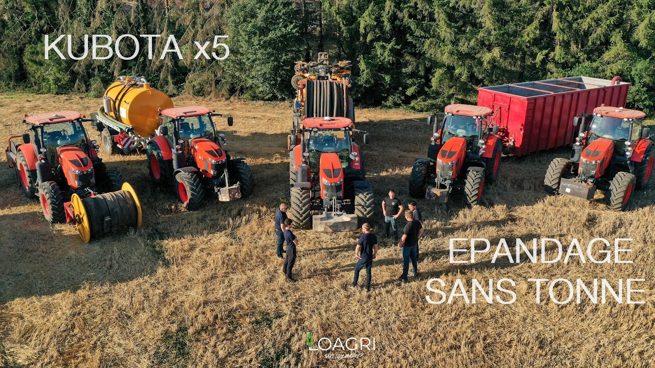 La TEAM LEFORT &agrave; l'&eacute;pandage SANS TONNE : Kubota x5 & Veenhuis !
