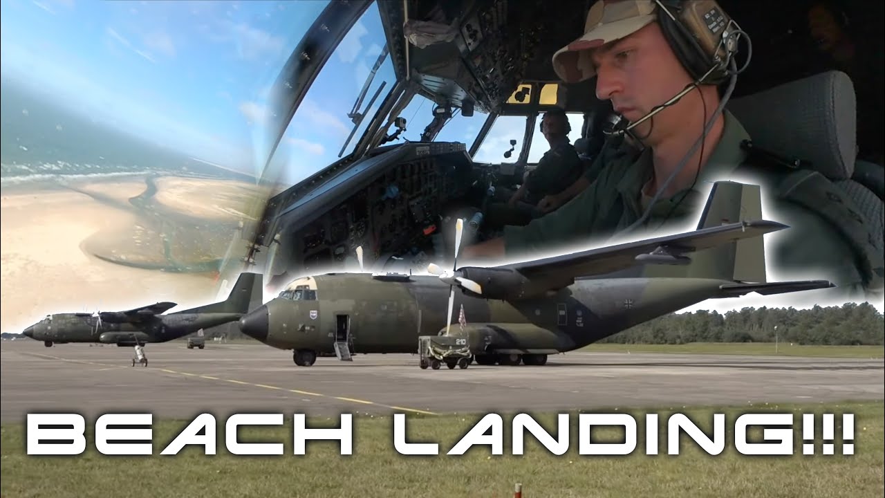 Luftwaffe Transall: 50 Tonnen MTOW SAND-LANDUNG, Fantastische Cockpit Doku!!!  - Cockpitfilme.de