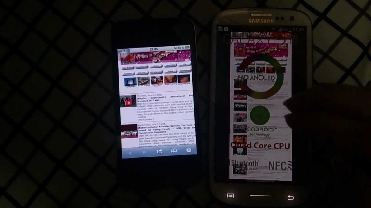 【中村】Galaxy S3 VS iPhone 4 瀏覽器速度測試