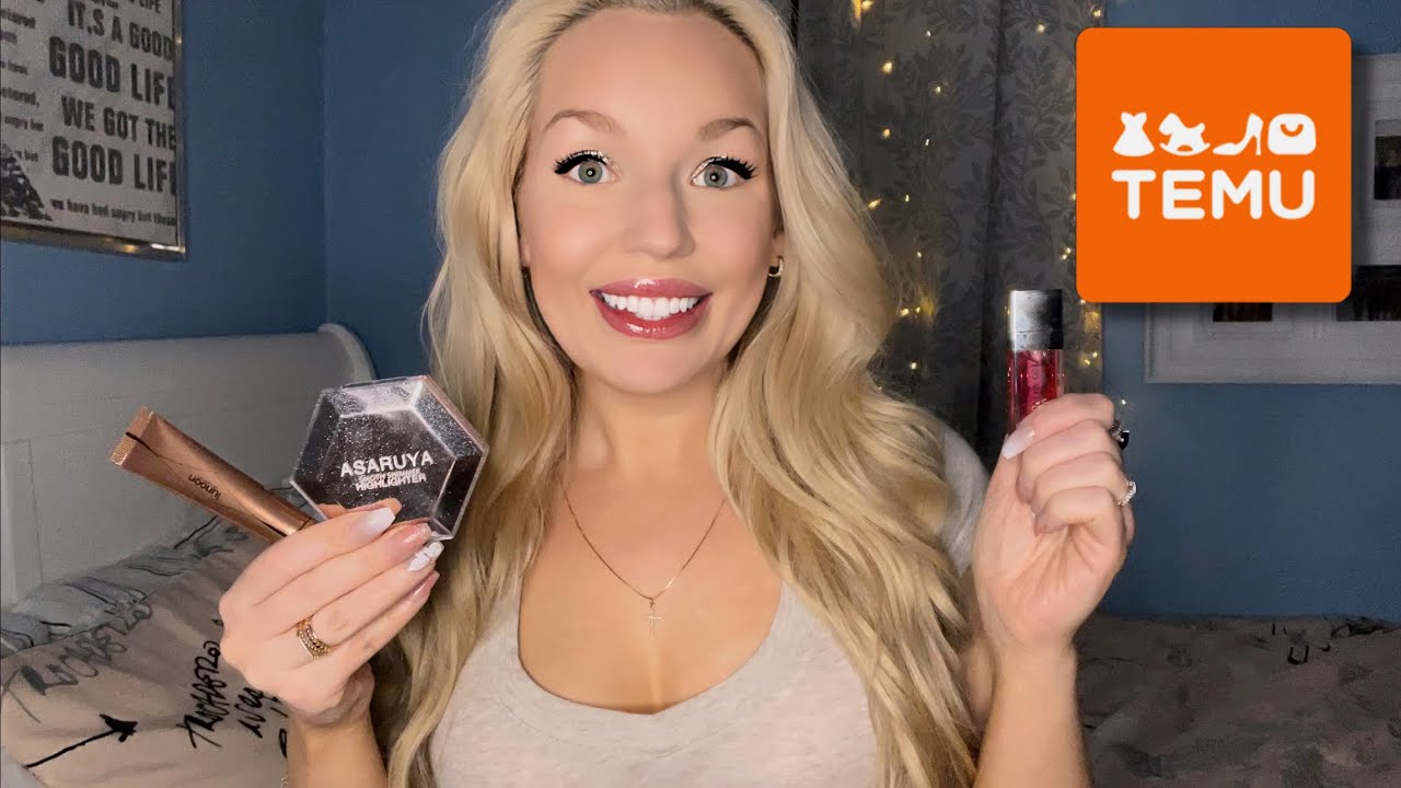 ASMR GET READY WITH ME USING TEMU BEAUTY PRODUCTS💖 UNDER $5 🤑