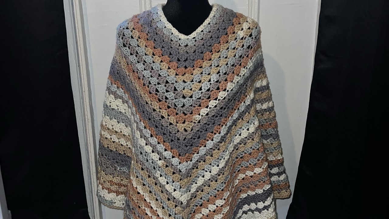 EASY CROCHET PONCHO  🧶 Crochet two point PONCHO 