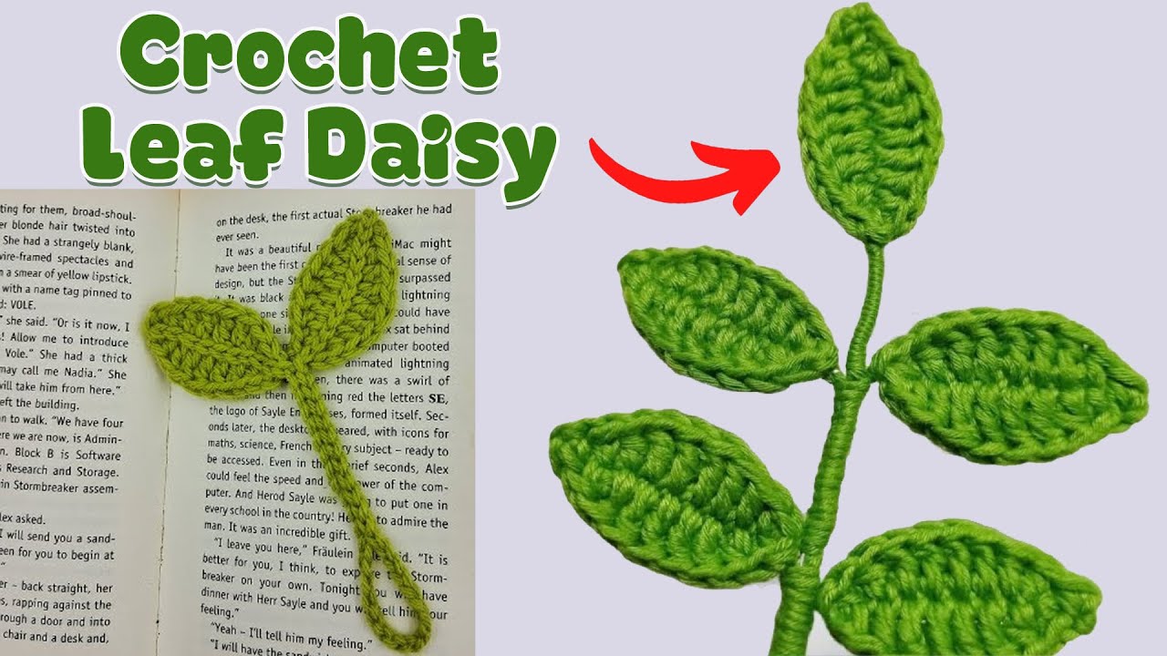 Wow!.. Just 3 Minutes to Crochet This Beautiful Daisy Leaf 🍃Make awesome decorations