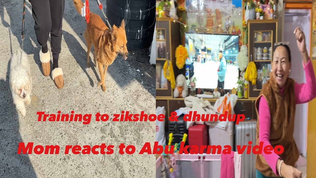 Mom reaction to the Abu karma vlog || Phuntsok training zikshoe $ dhundup || homemade pizza $ bread 