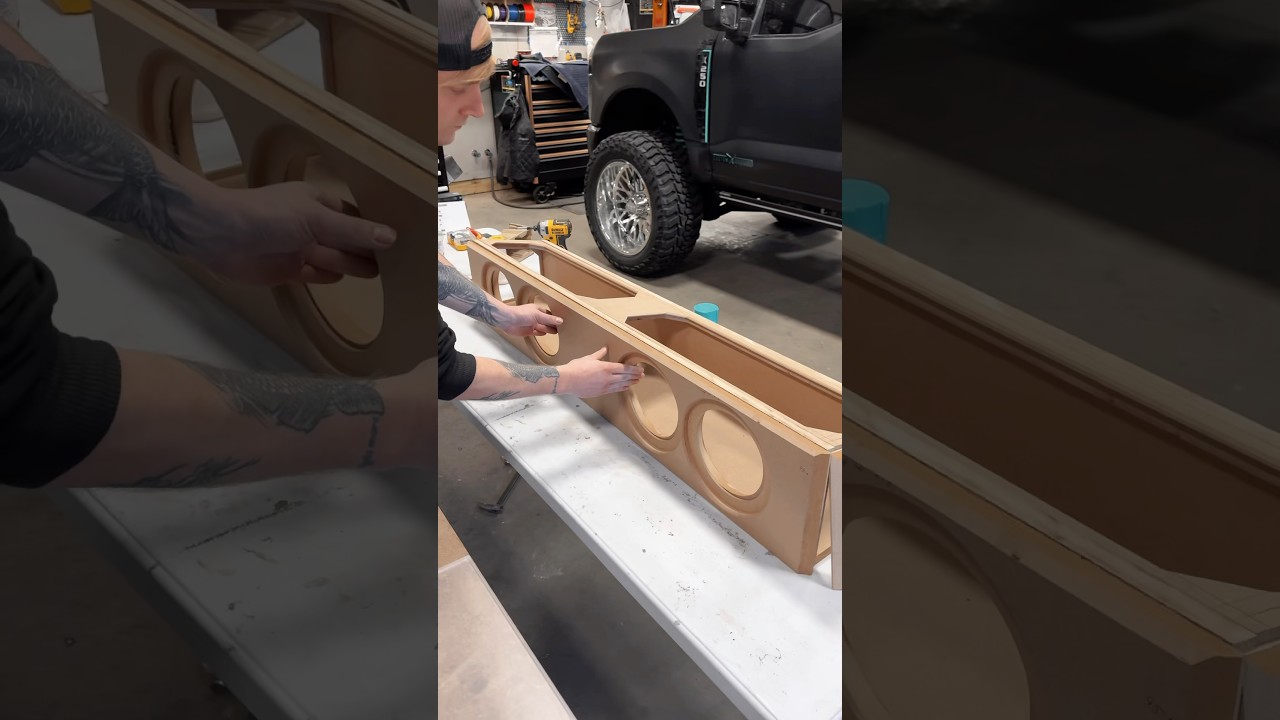 Building ​⁠@CustomOffsetsTV A Subwoofer Box 👀 #subwoofer #caraudio #caraudiosetup