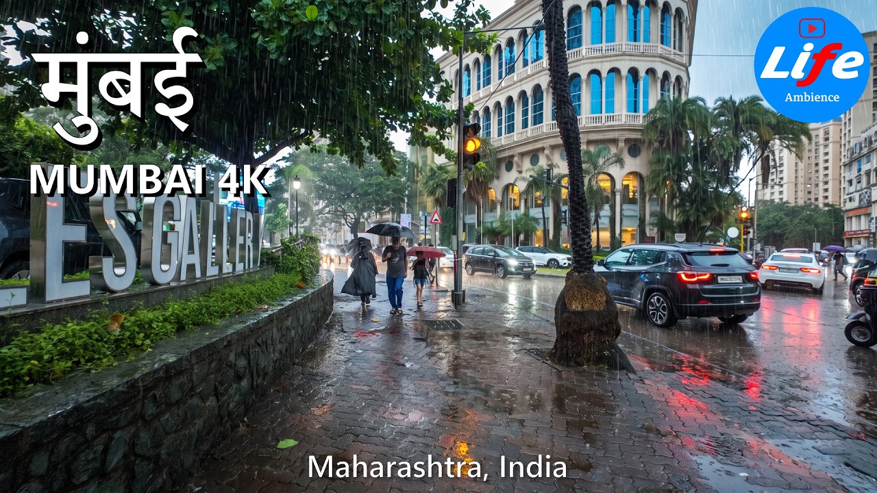 Walking Through Mumbai's European-Style Streets in the Rain | Hiranandani Gardens Powai Walk 4K