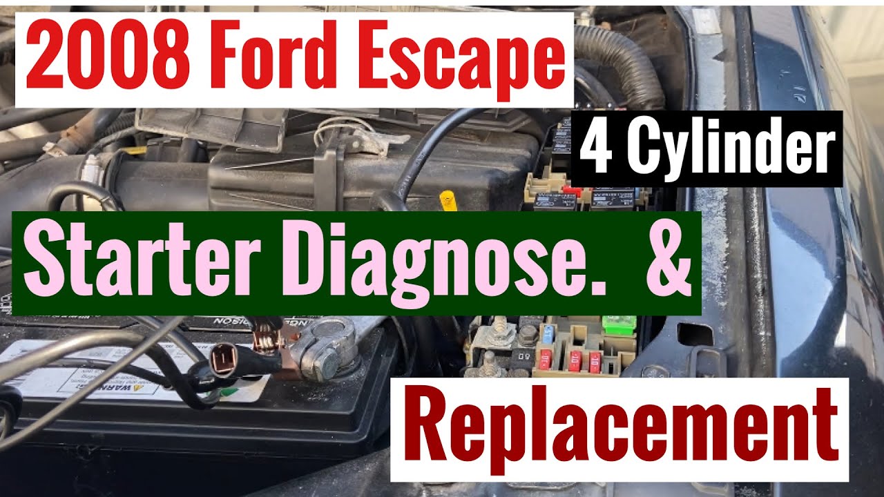 Диагностика и замена стартера Ford Escape 4 цилиндра 2008 года