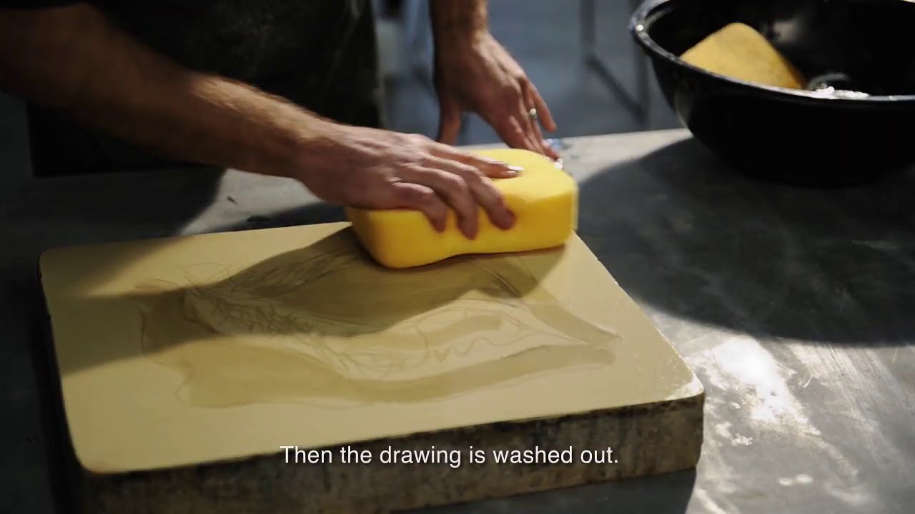 Overview of the stone lithography process. Printmaking