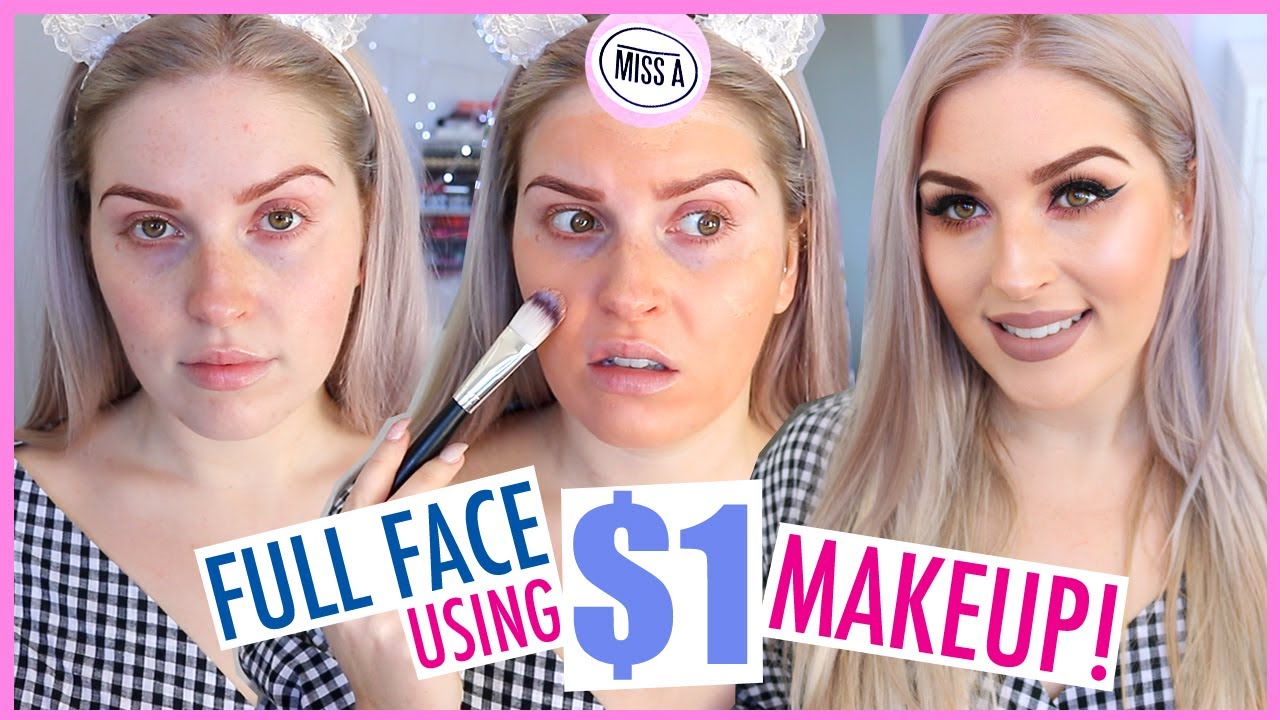 $1 MAKEUP FULL FACE! 😱💦 First Impressions Tutorial 💜 Shop Miss A