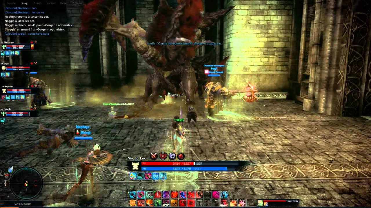 Tera (beta) gameplay : 2nd Boss Sinistral Manor (Warrior pov) Malgarios