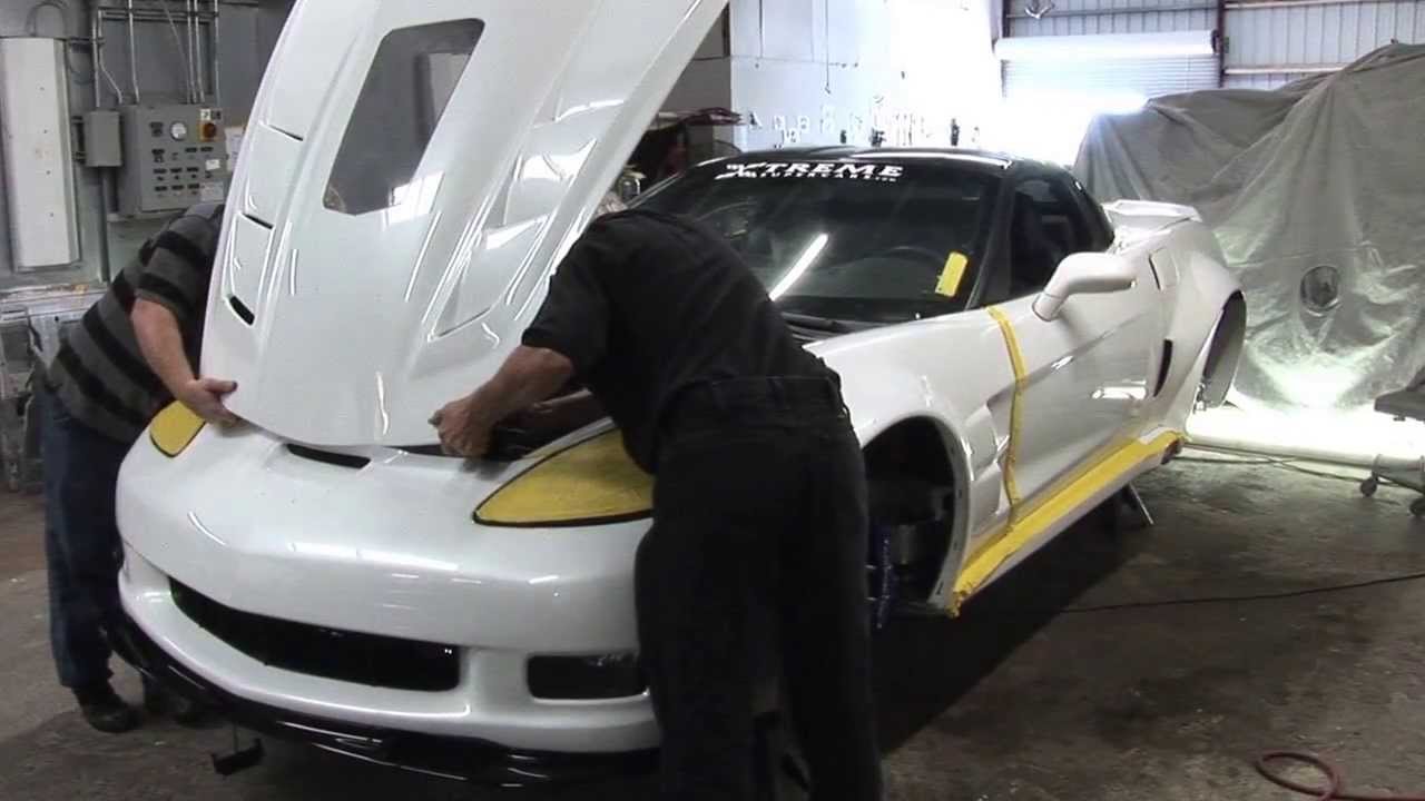 Xtreme-Supercars & SS Vette: Pearl White Custom Wide-body Extreme - Pt. 4, C6 Corvette Hood